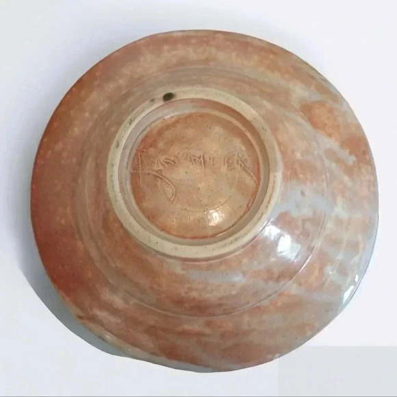 Vintage Late 1990s John Ransmeire Large Ceramic Pottery Bowl Art Signed - Picture 3 of 6